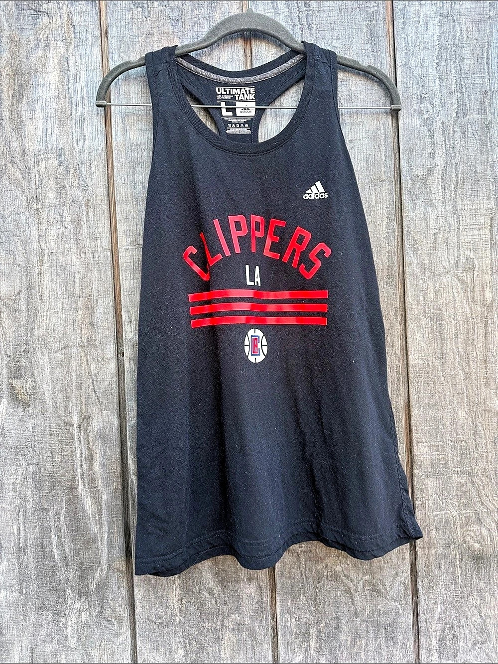 adidas Woman’s Racerback Ultimate Tank Clippers LA Tank Black Large NBA 21